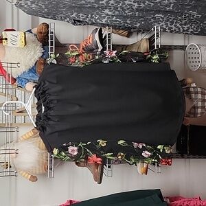 Stem & Vine Blouse with Sheer Embroider Sleeves Size Large